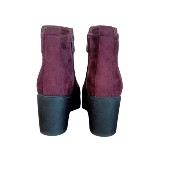 Dream Pairs Women's Burgundy Chunky Heel Ankle Boots Size 6.5 - Picture 4 of 4